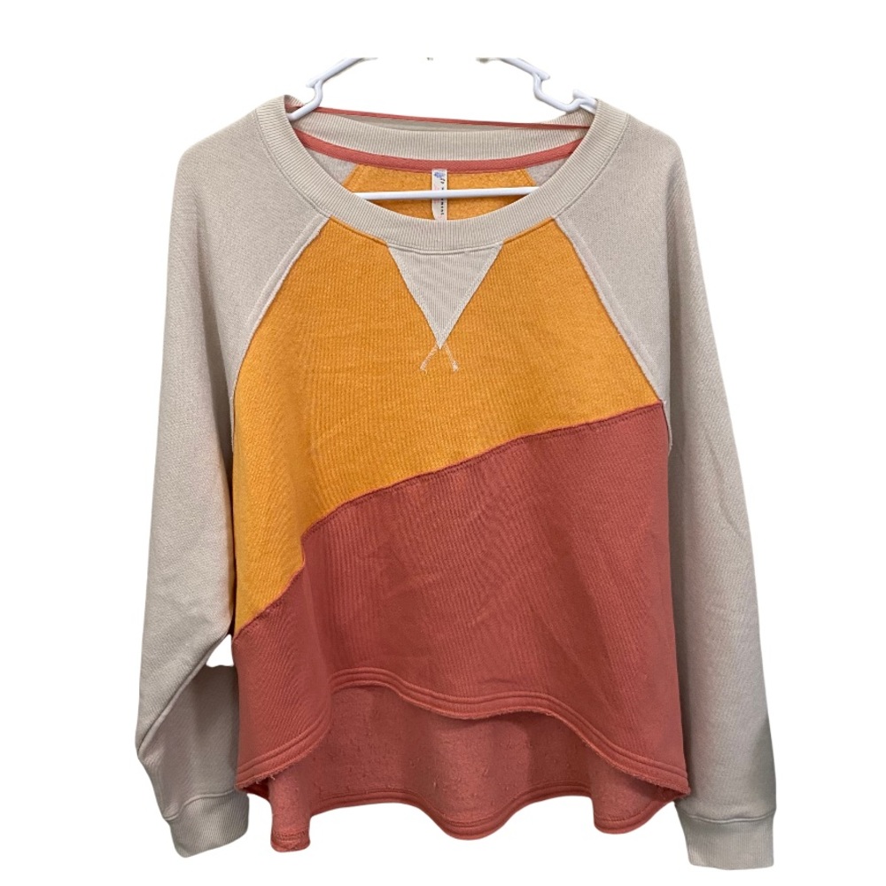 Free people Color block pullover sweatshirt Small